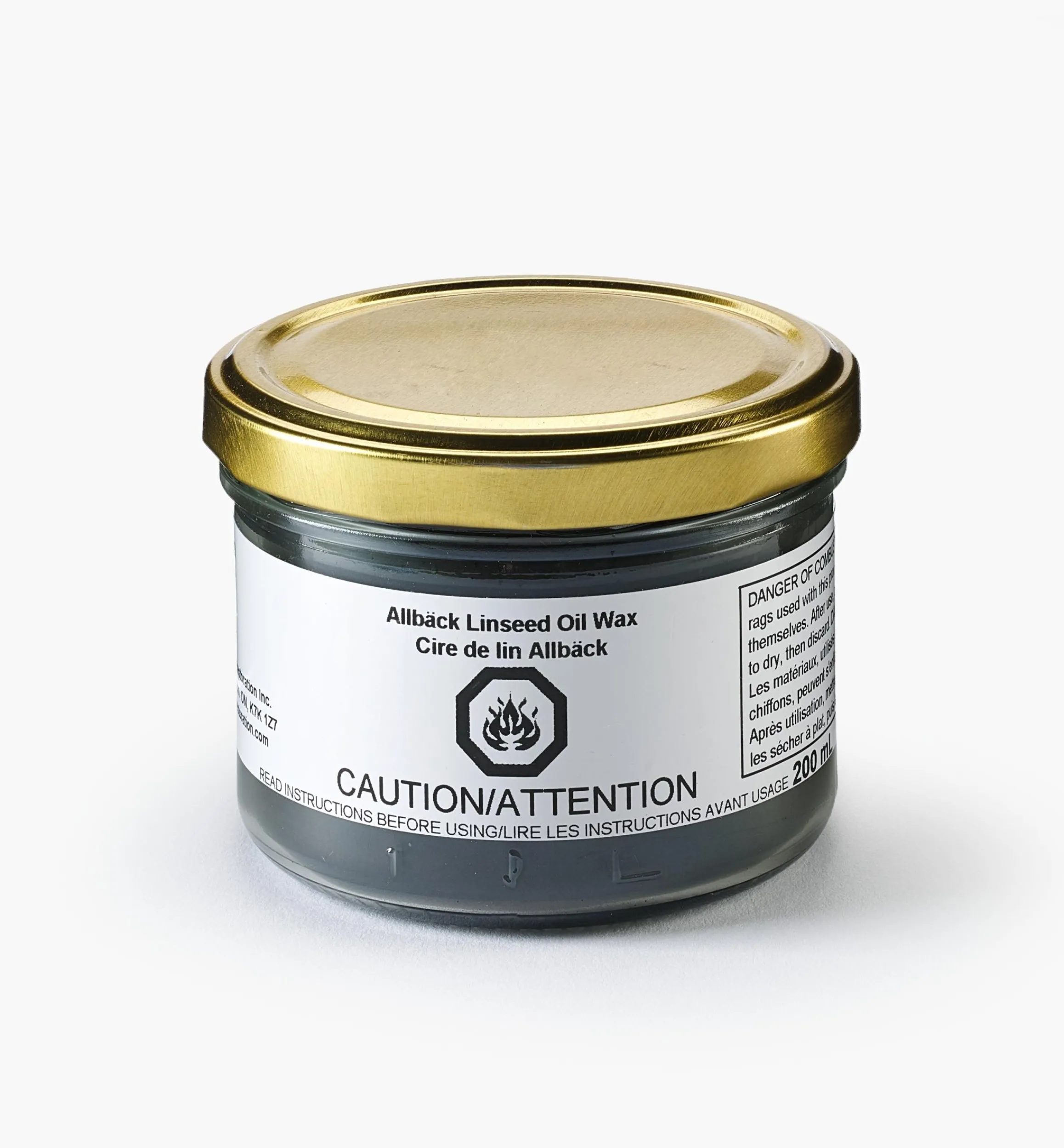 Lee Valley Supplies>Allbäck Black Linseed Oil Wax
