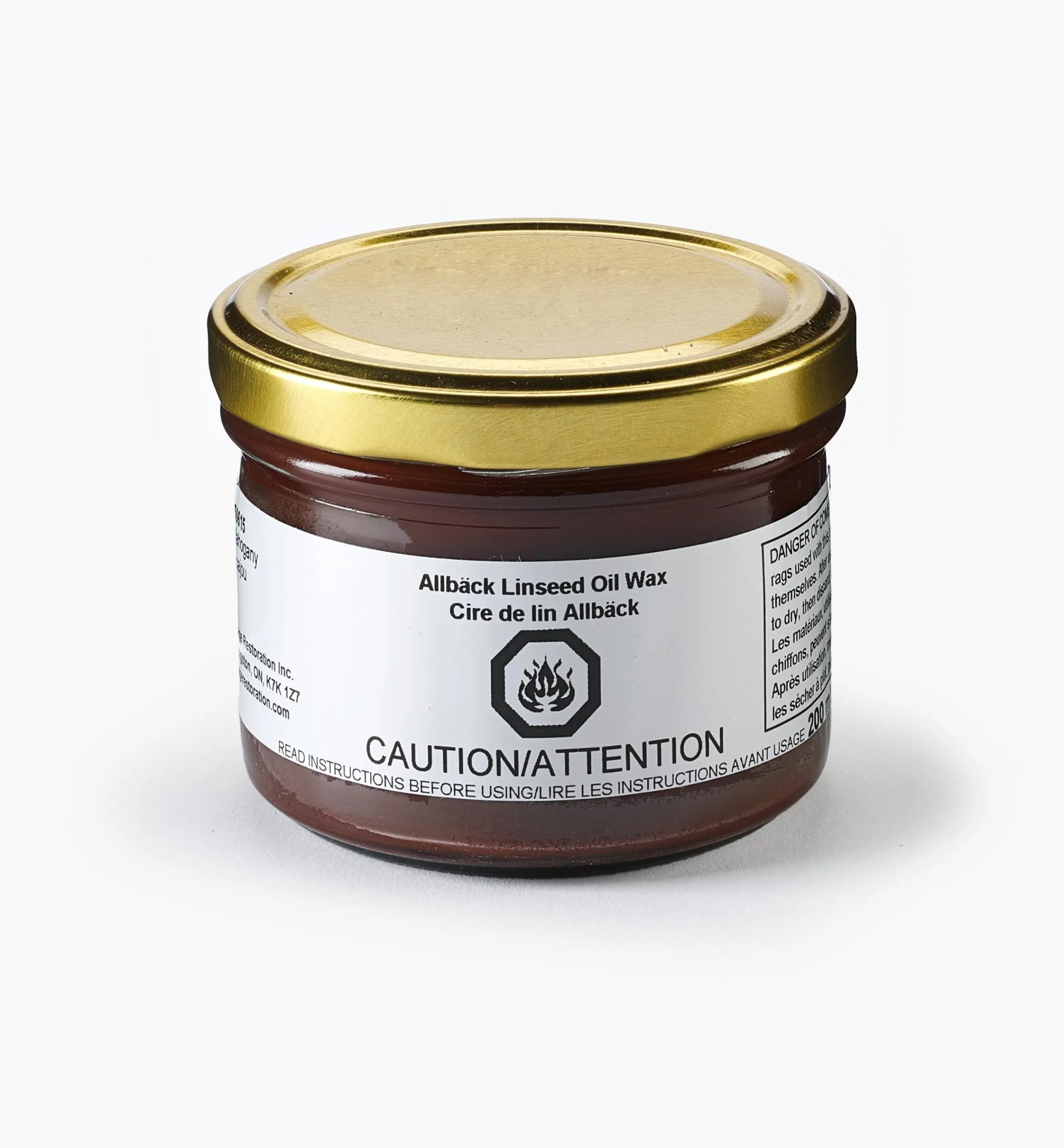 Lee Valley Supplies>Allbäck Mahogany Linseed Oil Wax