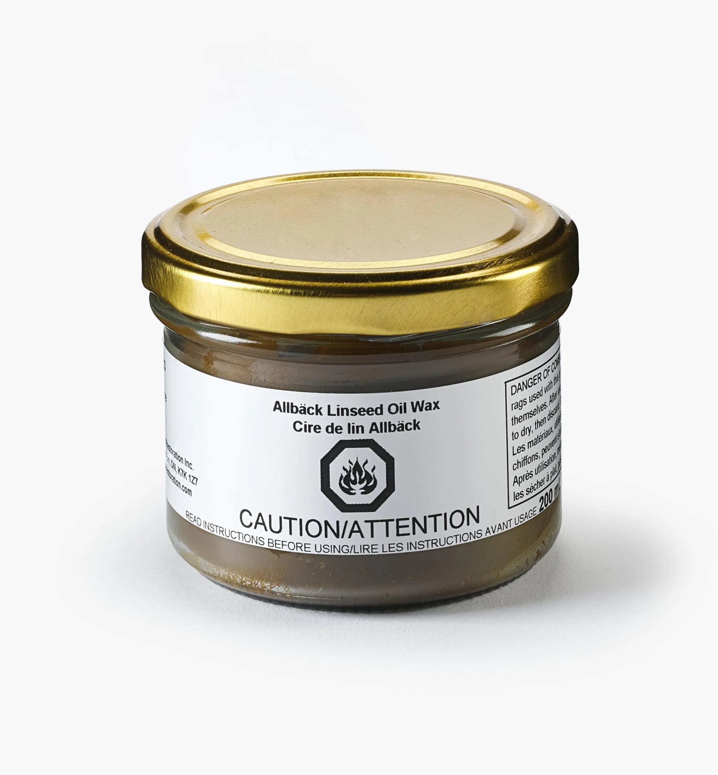 Lee Valley Supplies>Allbäck Oak Linseed Oil Wax