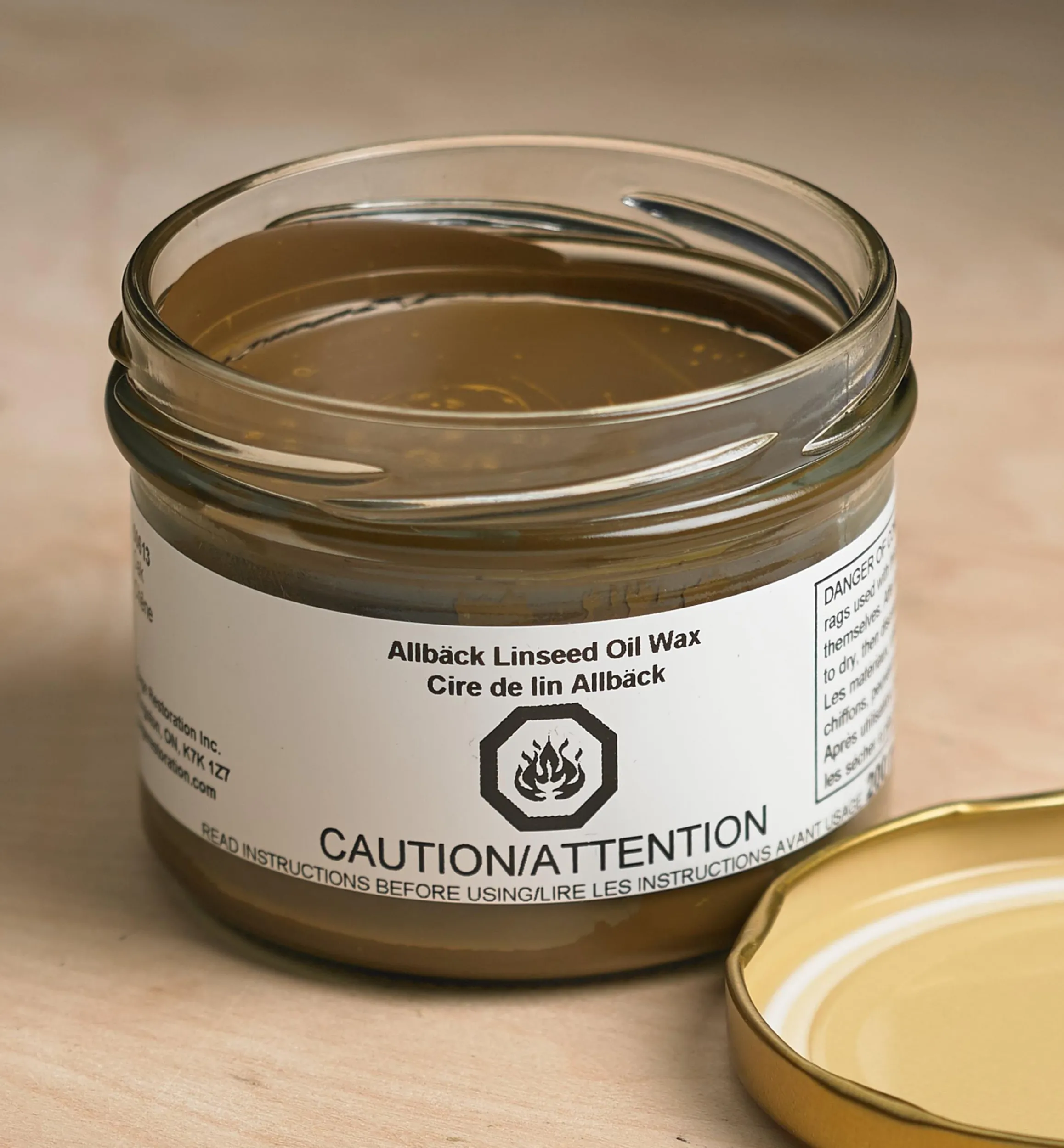 Lee Valley Supplies>Allbäck Oak Linseed Oil Wax