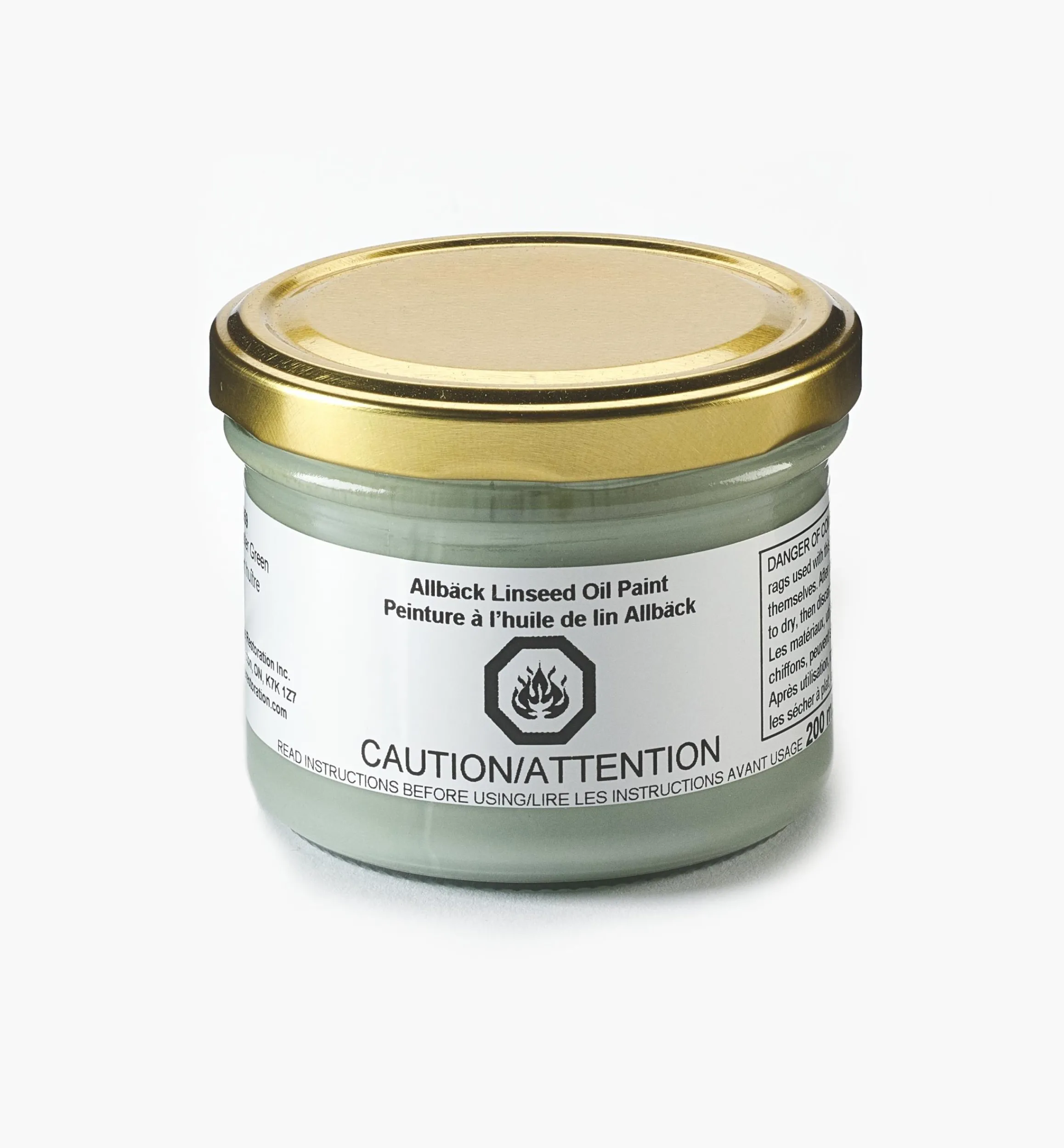 Lee Valley Supplies>Allbäck Oyster Green Linseed Oil Paint