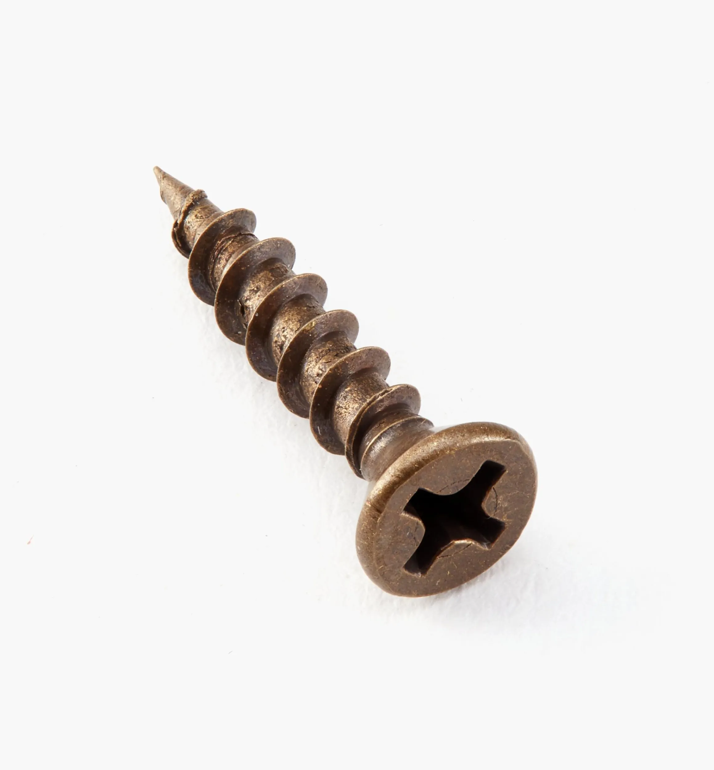 Lee Valley Screws>Antique Brass Flat-Head Screws