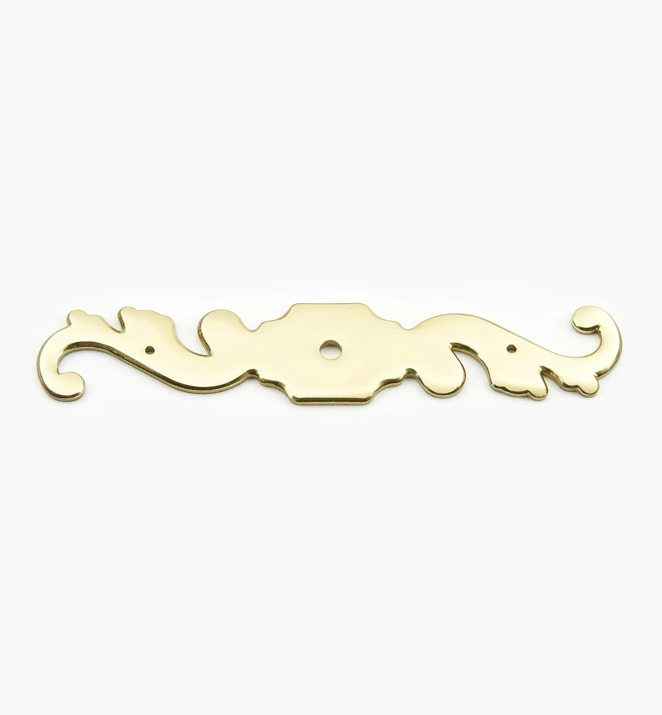 Lee Valley Escutcheons>Brass Plate Scroll Escutcheon (#5)