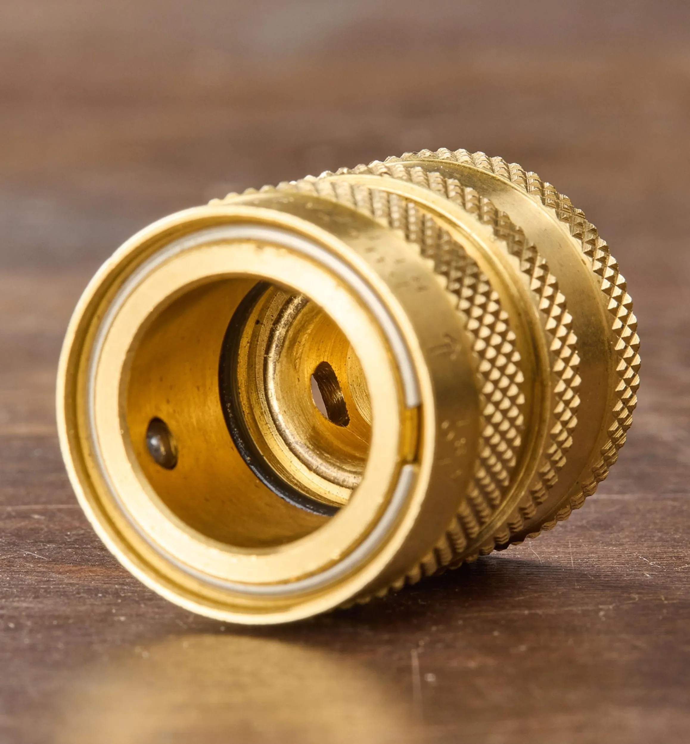 Lee Valley Hoses & Accessories>Brass Quick Connect Set With Water Stop
