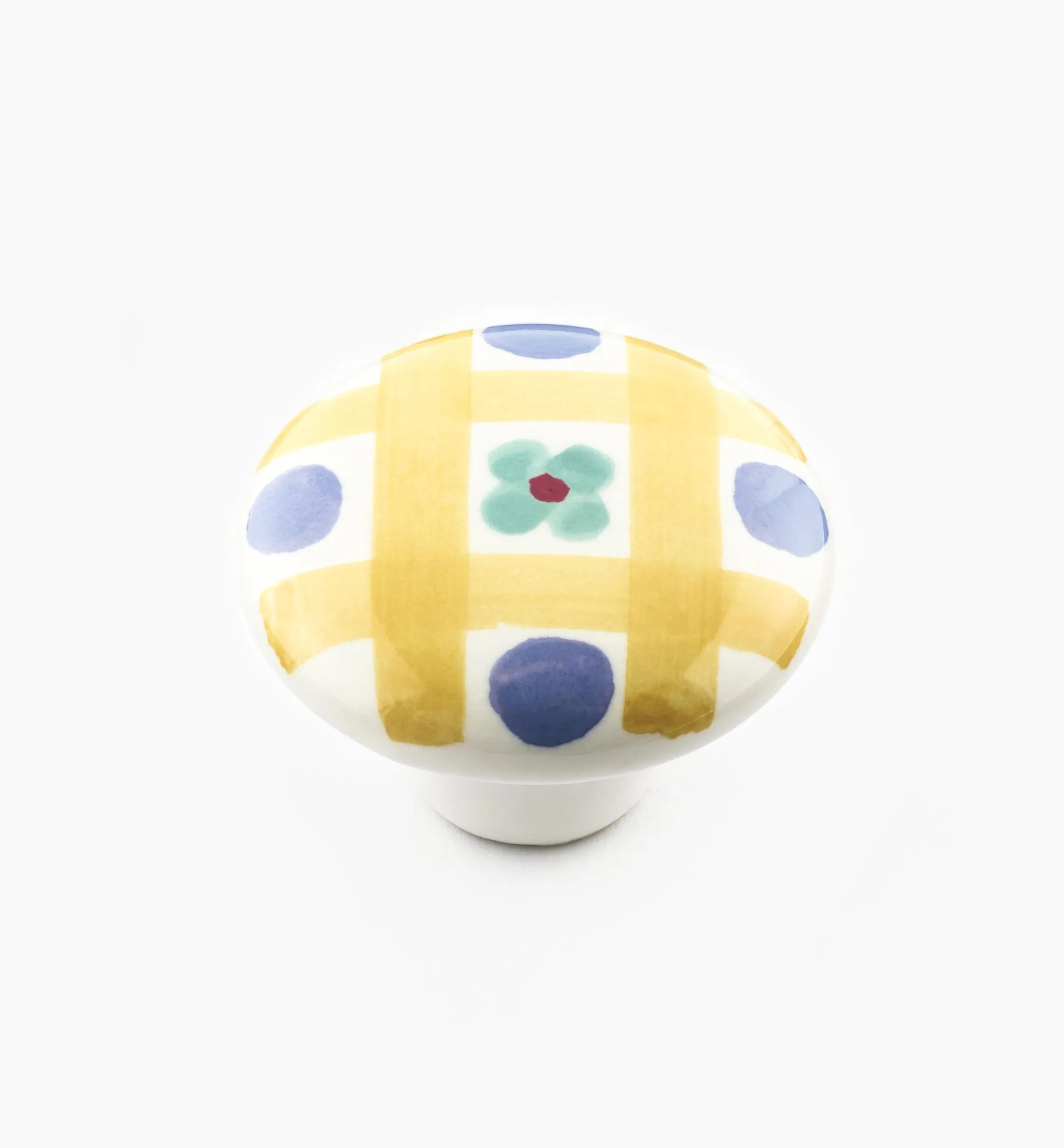 Lee Valley Knobs>Brown Checker Painted Ceramic Knobs