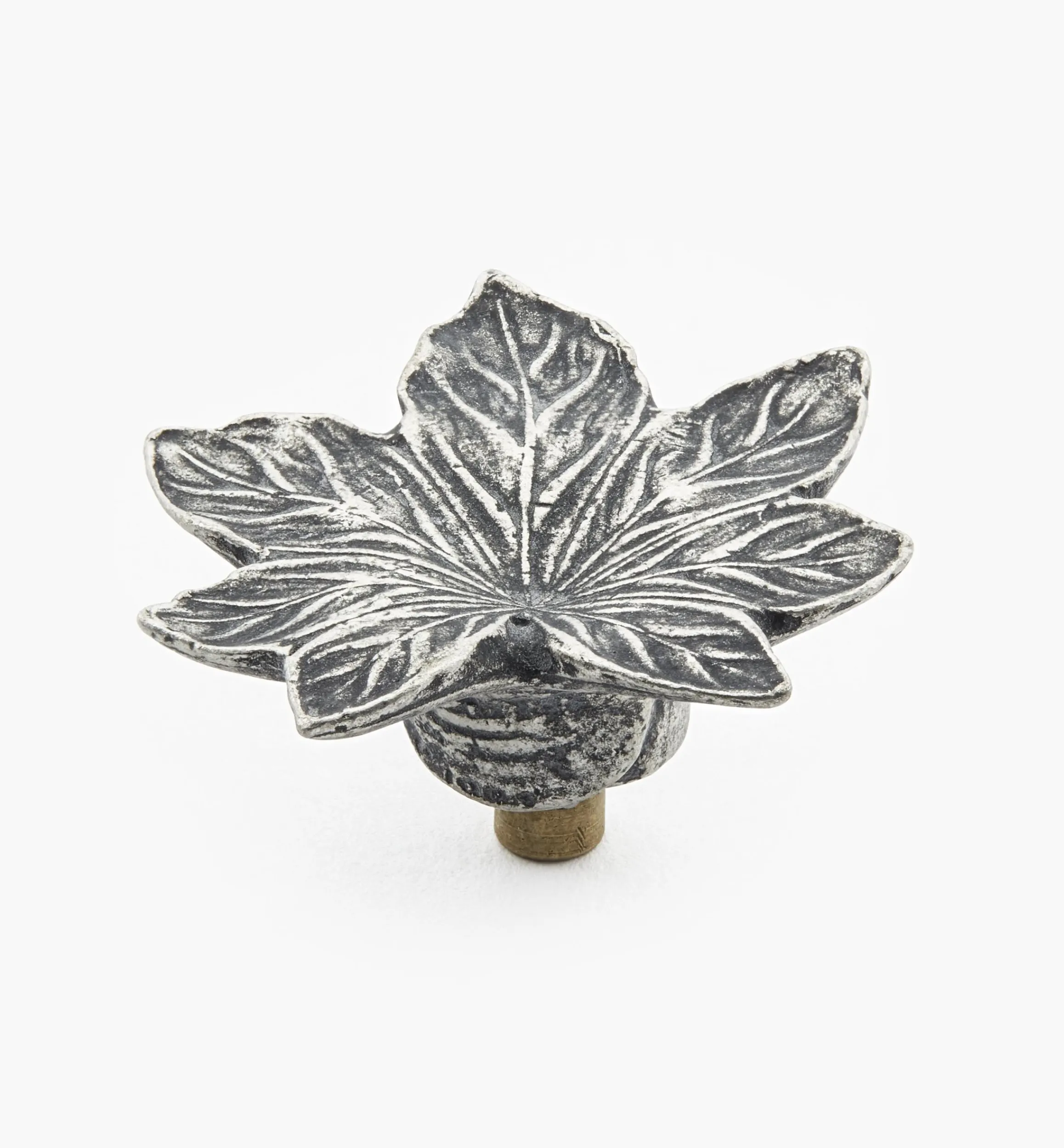 Lee Valley Knobs>Cast Pewter Maple Leaf Knobs