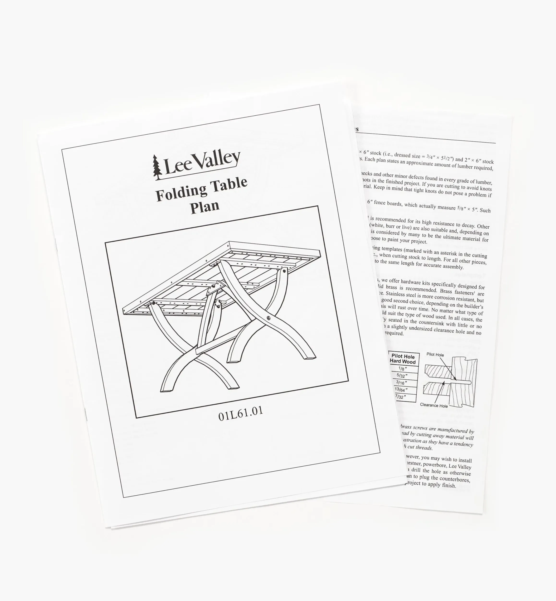 Lee Valley Plans>Folding Table Plan