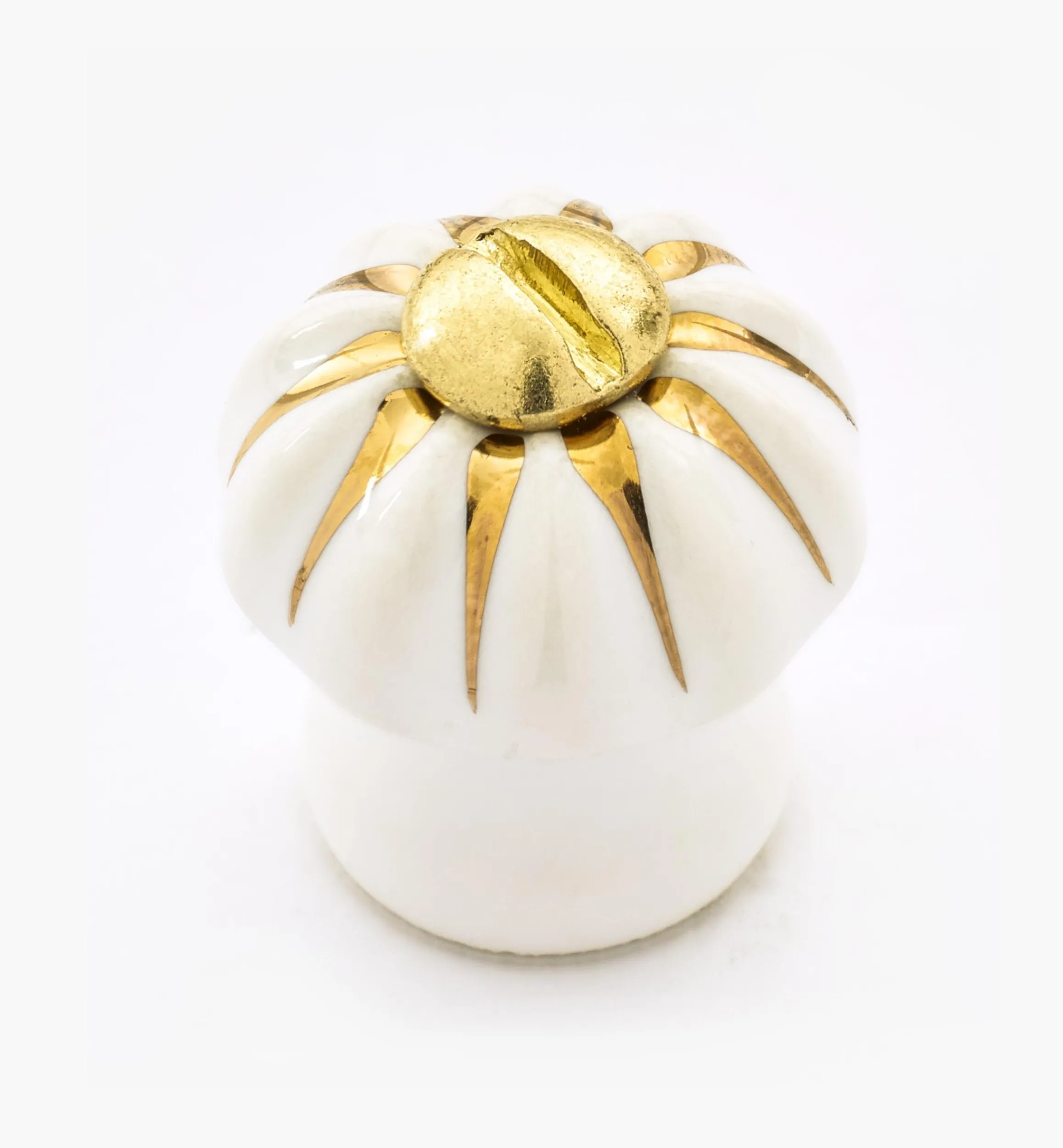 Lee Valley Knobs>Gold Stripe Melon Knobs