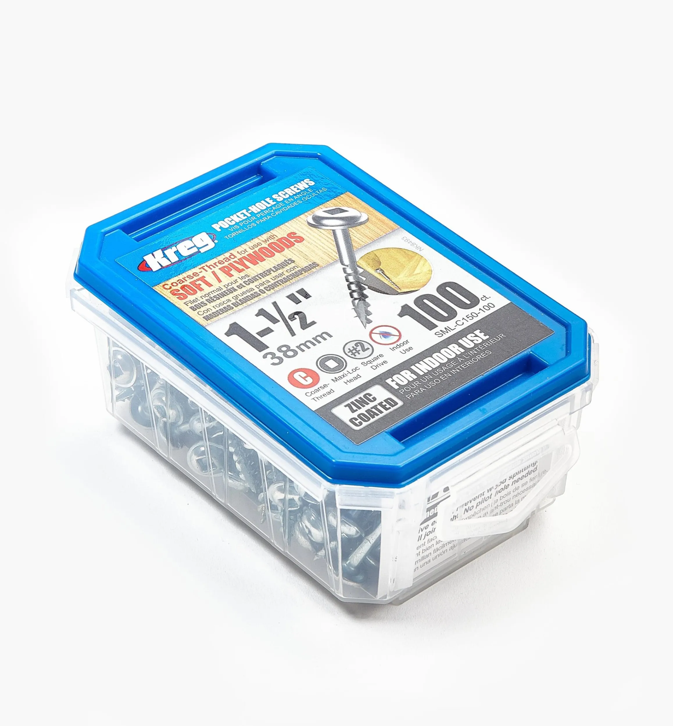Lee Valley Screws>Kreg Washer-Style Head Pocket-Hole Screws