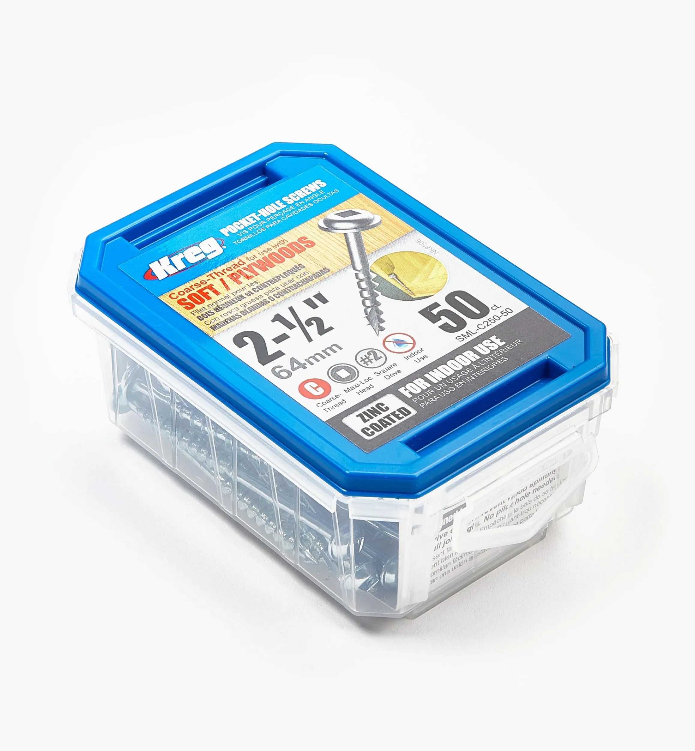 Lee Valley Screws>Kreg Washer-Style Head Pocket-Hole Screws