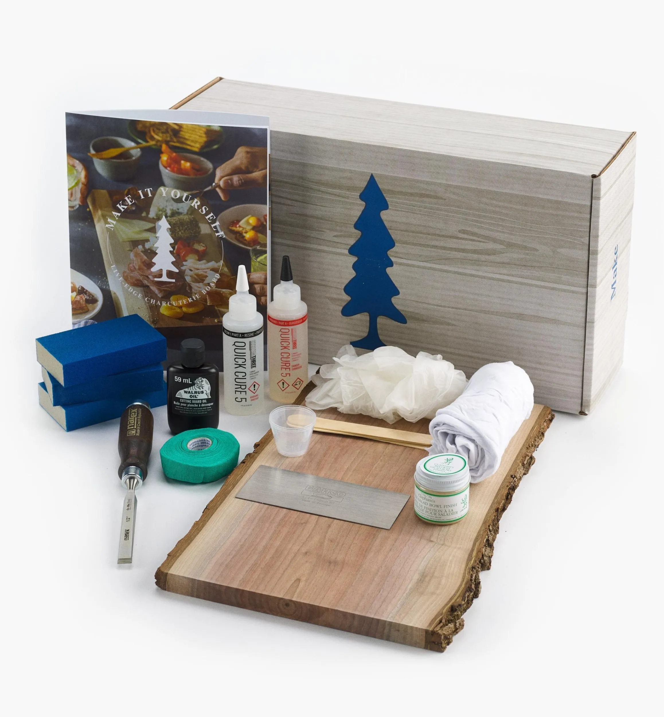 Lee Valley Supplies>Make It Yourself Live-Edge Charcuterie Board Kit