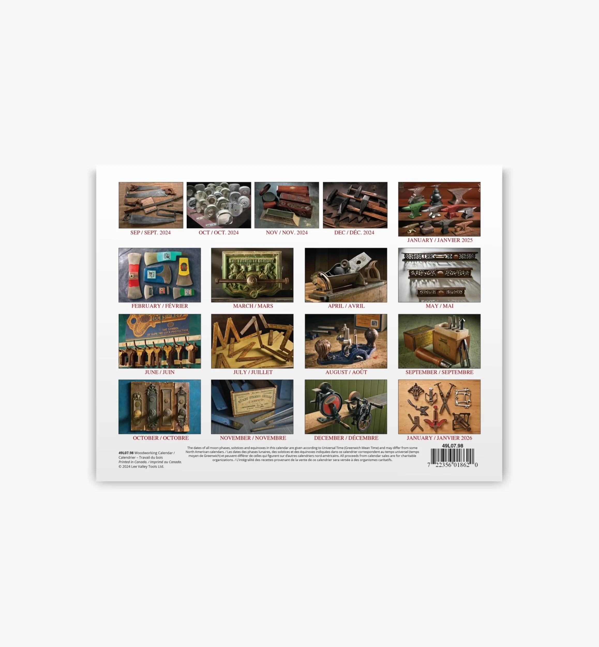 Lee Valley Office>16-Month Woodworking Calendar