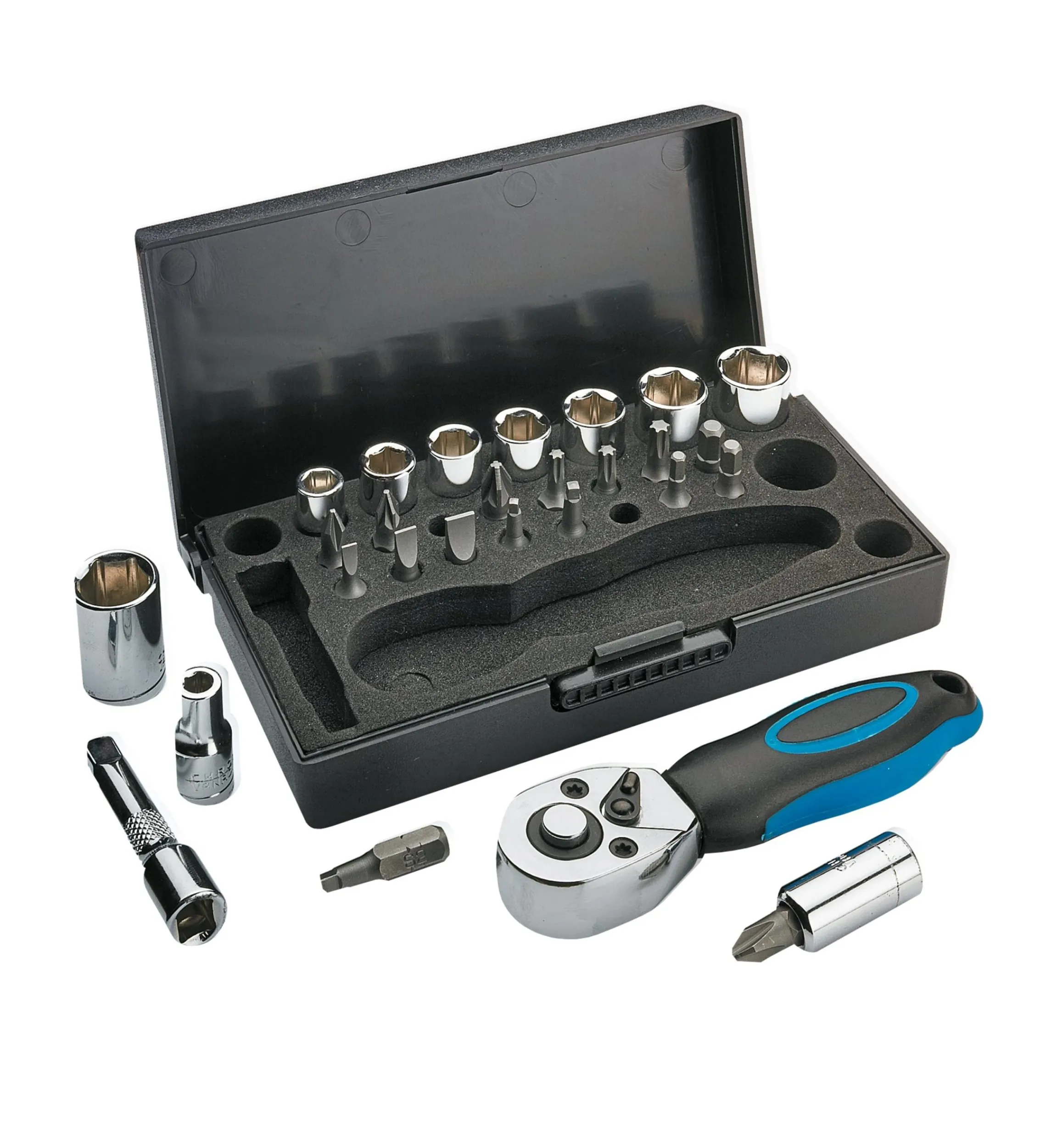 Lee Valley Hand Tools>Metric Compact 28-piece Metric Ratchet Set