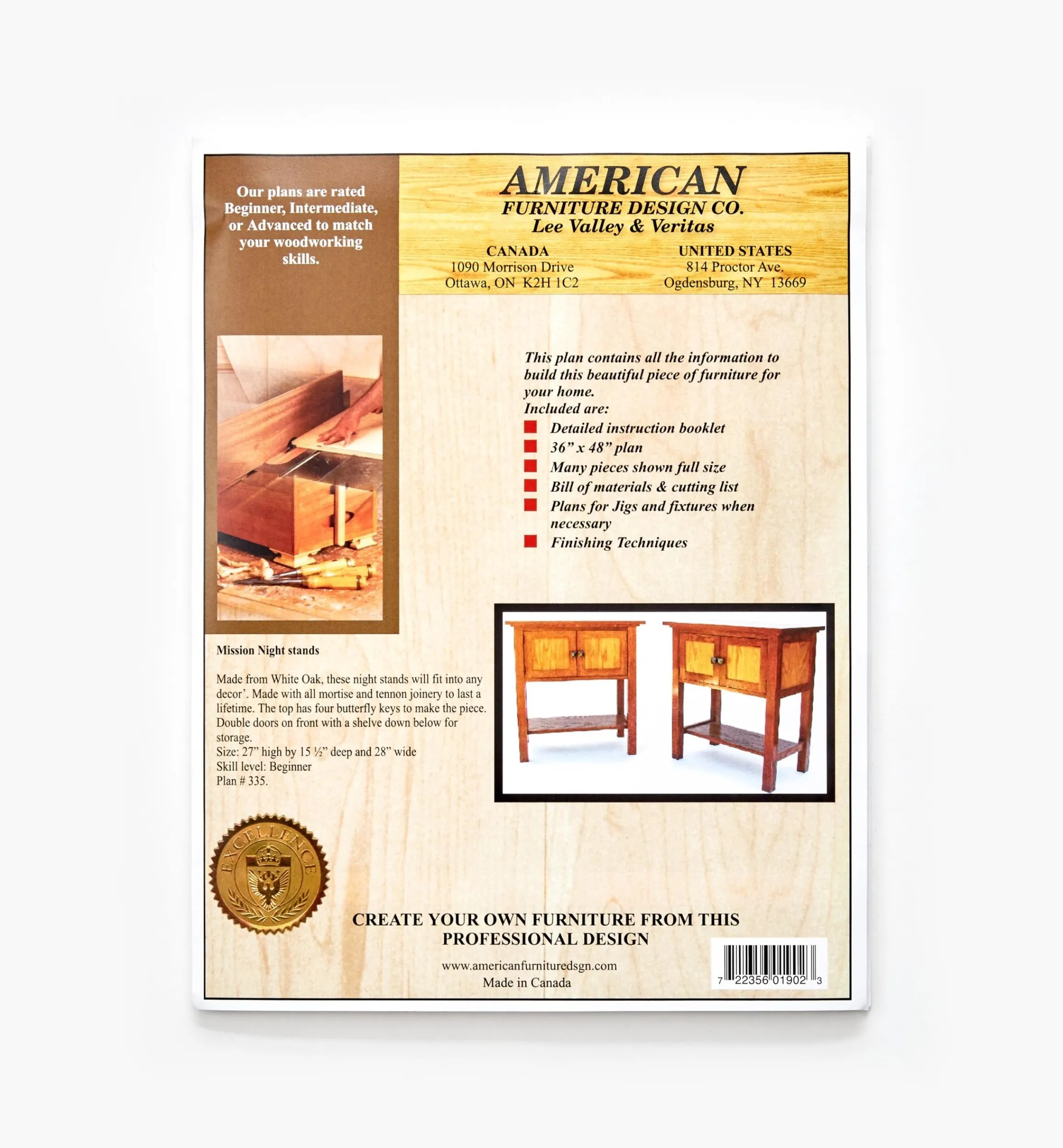 Lee Valley Plans>Mission Nightstand Plan