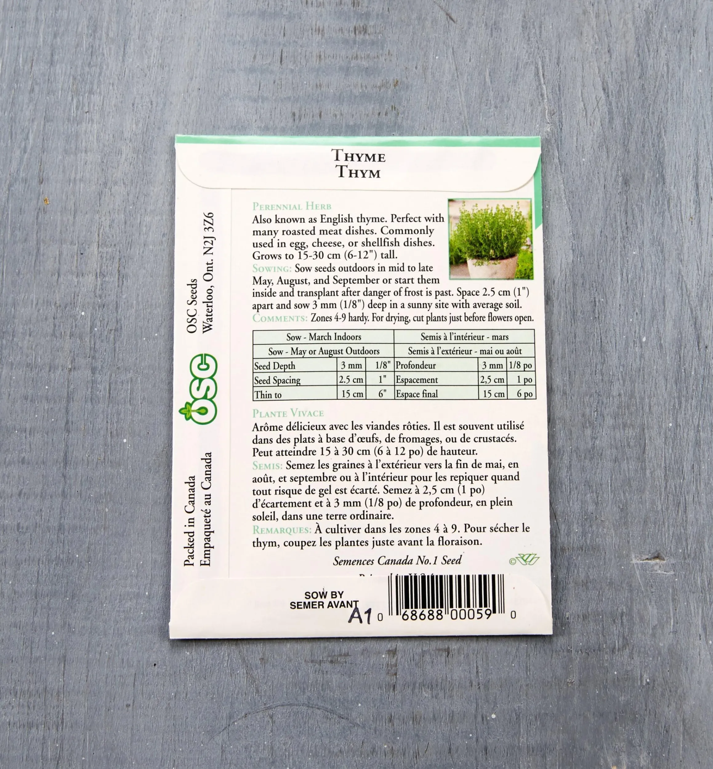 Lee Valley Seed Starting>OSC Herb Seed Packets