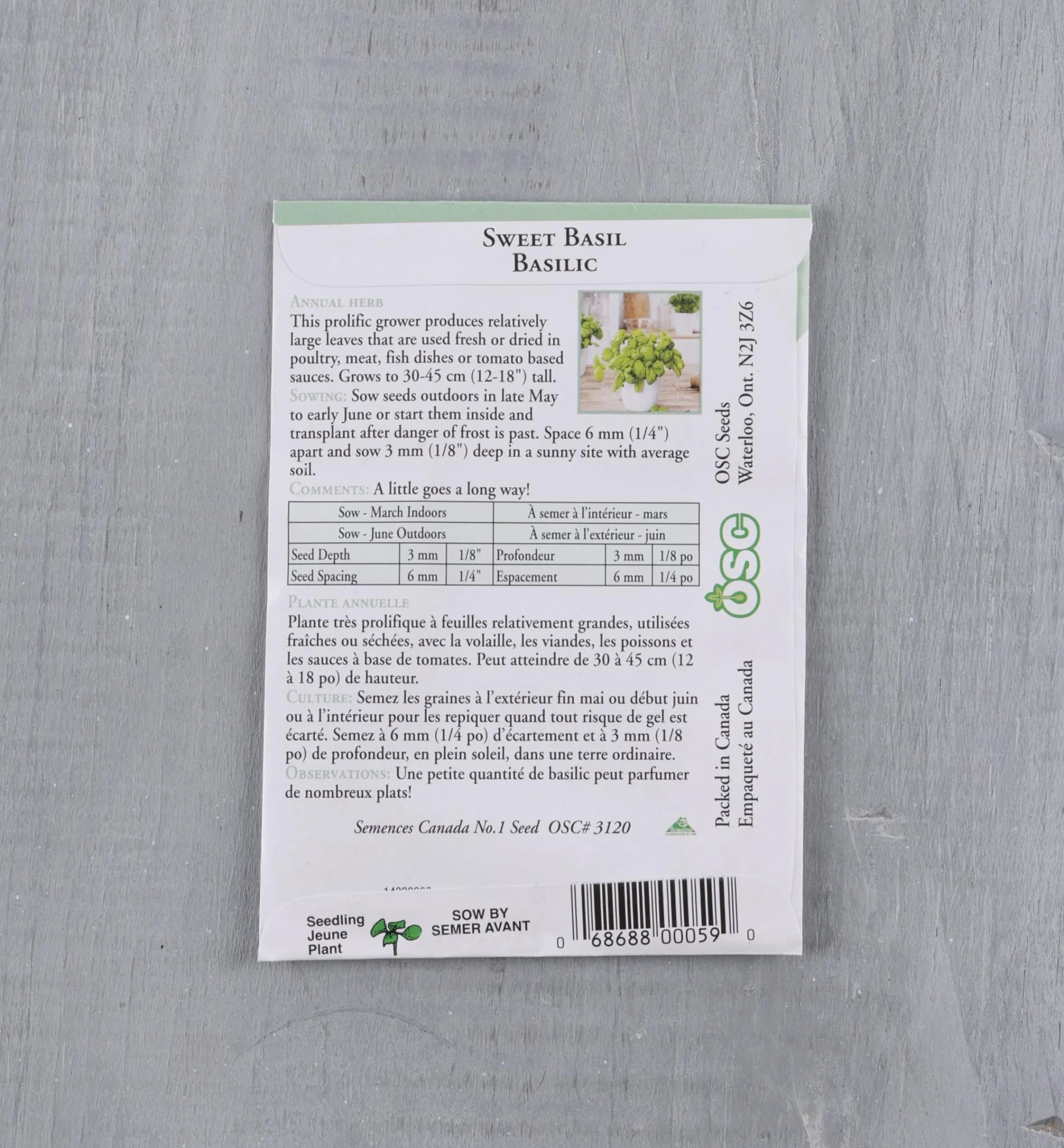 Lee Valley Seed Starting>OSC Herb Seed Packets