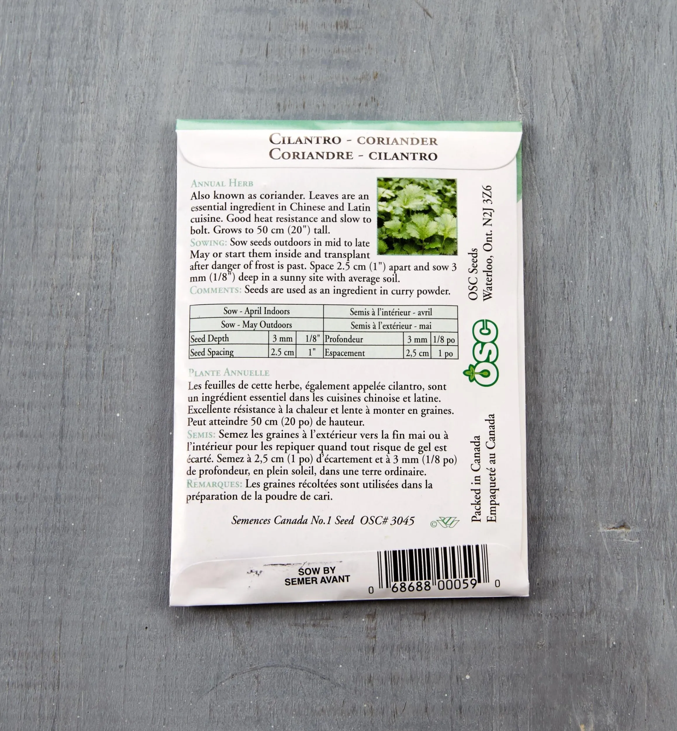 Lee Valley Seed Starting>OSC Herb Seed Packets