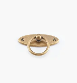 Lee Valley Pulls>Oval Plate Ring Pull With Escutcheon
