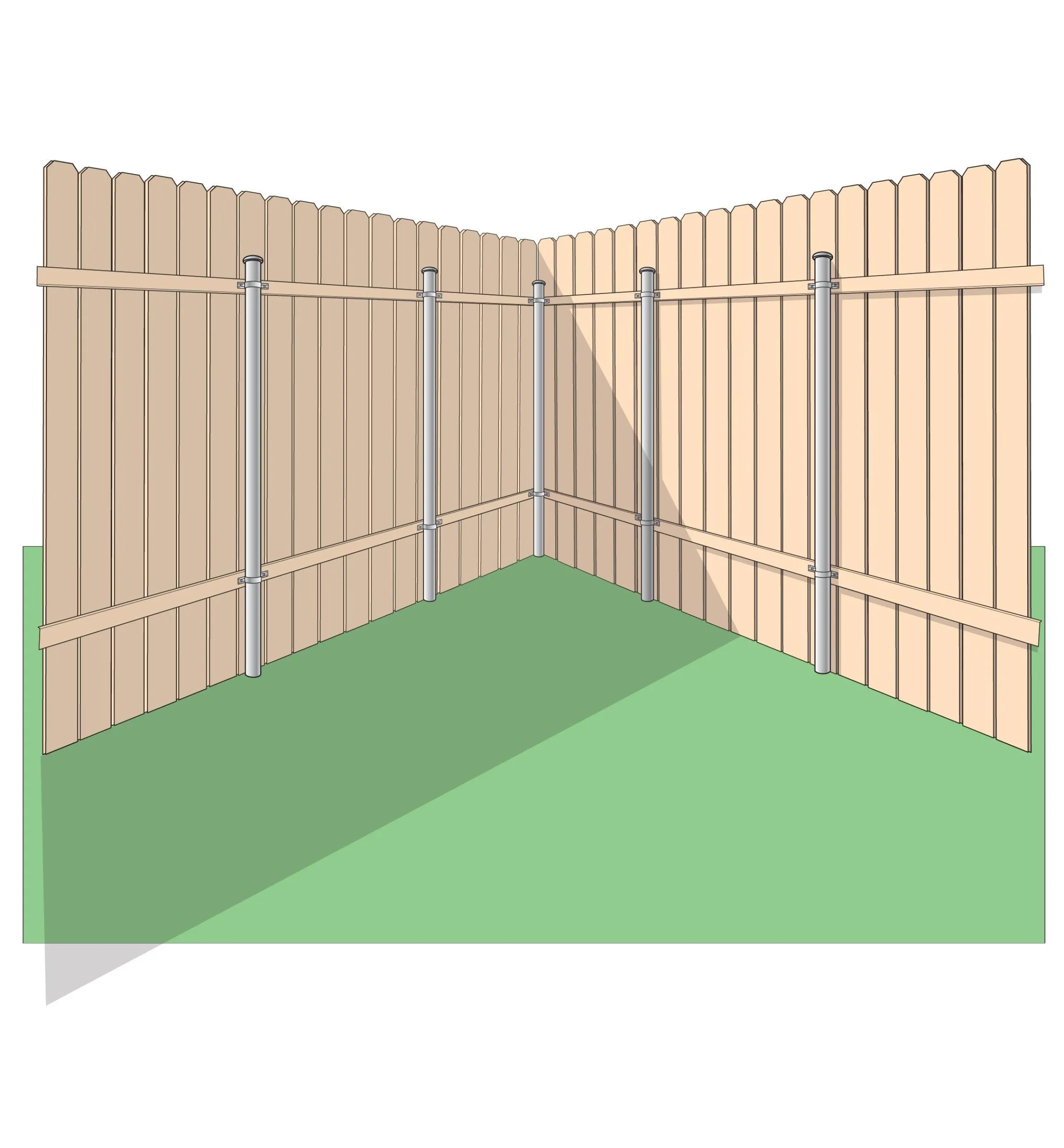 Lee Valley Outdoor Hardware>Ozco Wood-Metal Fence In-Line Bracket