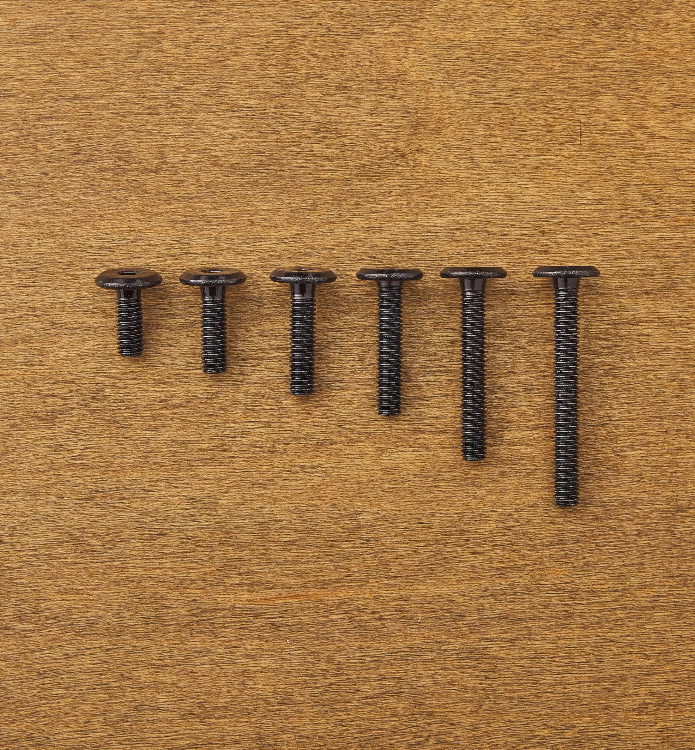 Lee Valley Fasteners>Rampa Black M6 Flat-Head Bolts
