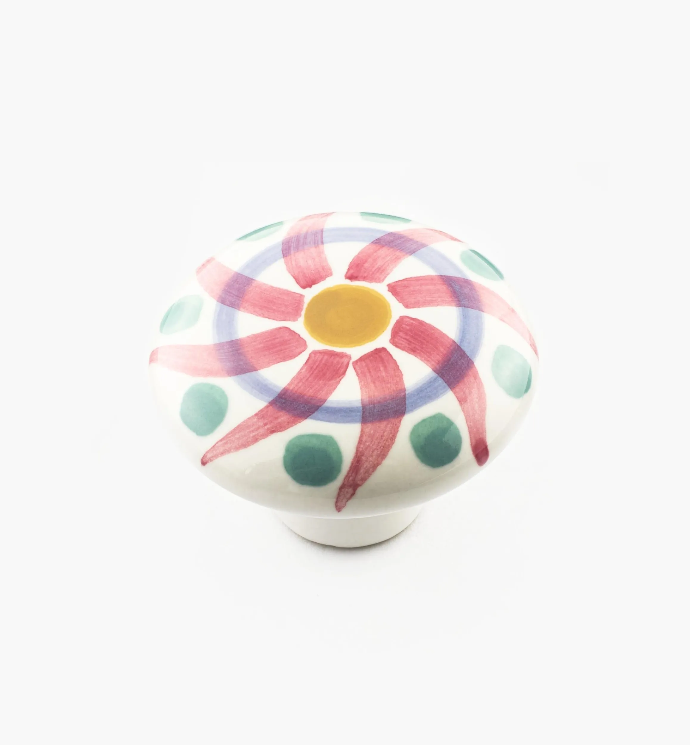 Lee Valley Knobs>Red Swirl Painted Ceramic Knobs