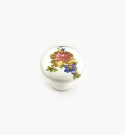 Lee Valley Knobs>Red/Blue Floral Ceramic Knobs