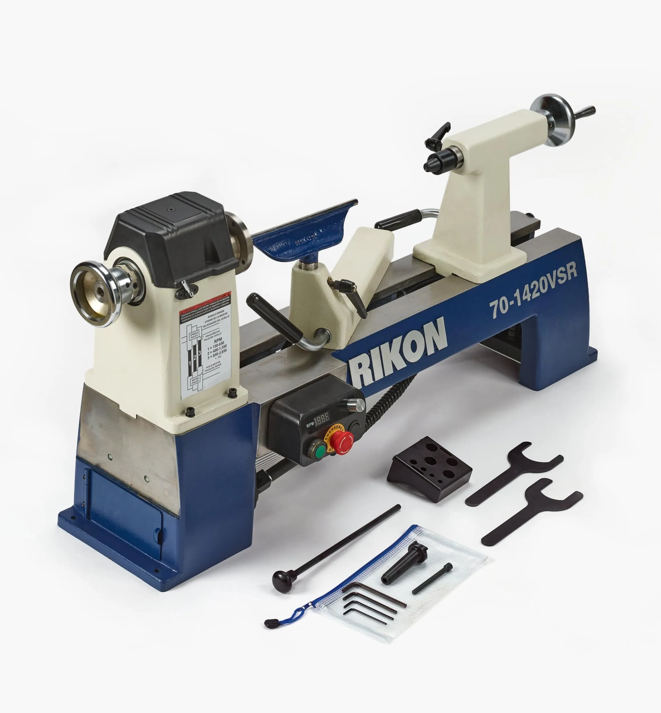 Lee Valley Power Tools>Rikon 14" × 20" Midi Lathe (70-1420VSR)