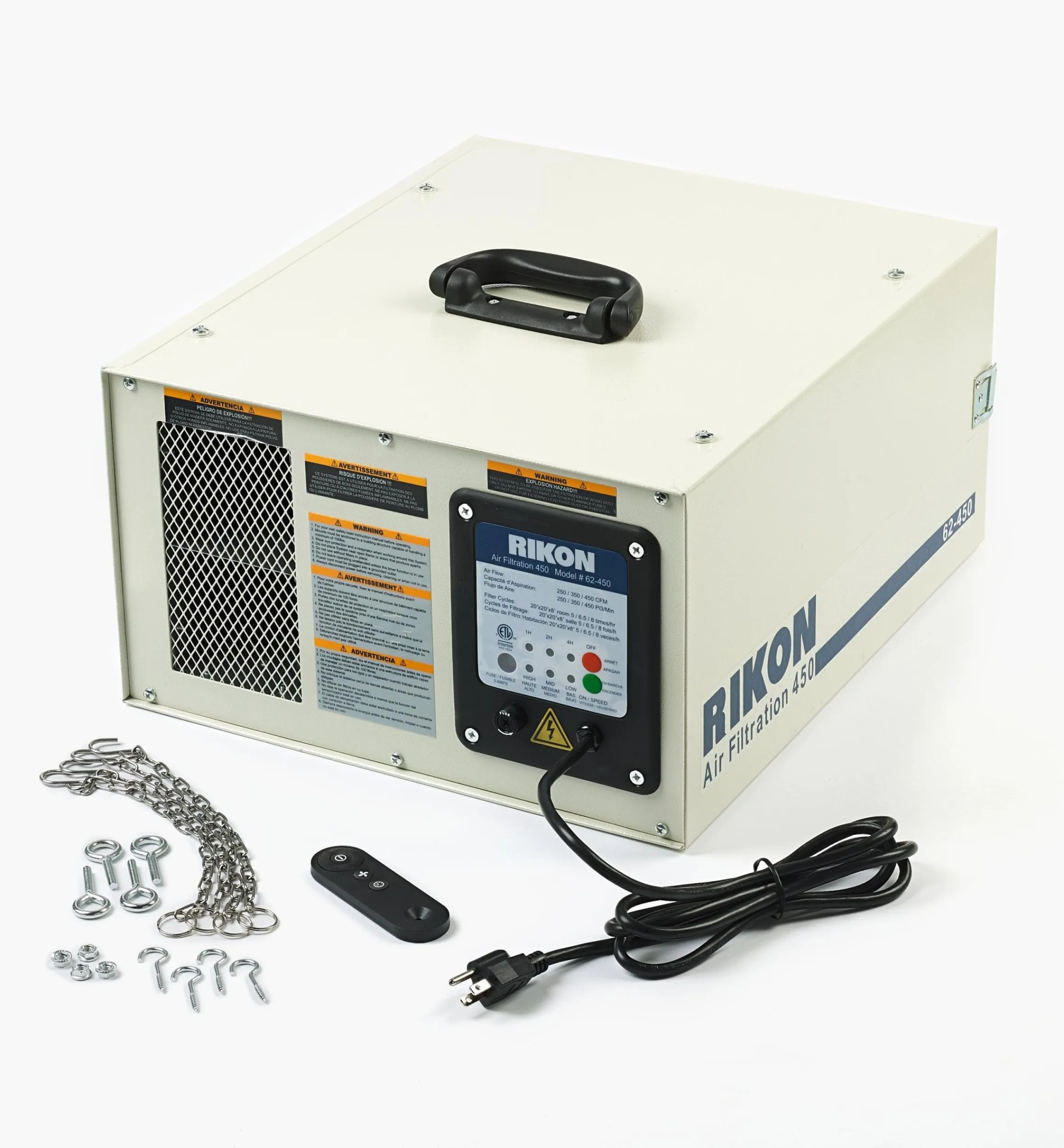 Lee Valley Workshop>Rikon 450 Cfm Air Cleaner (Model 62-450)