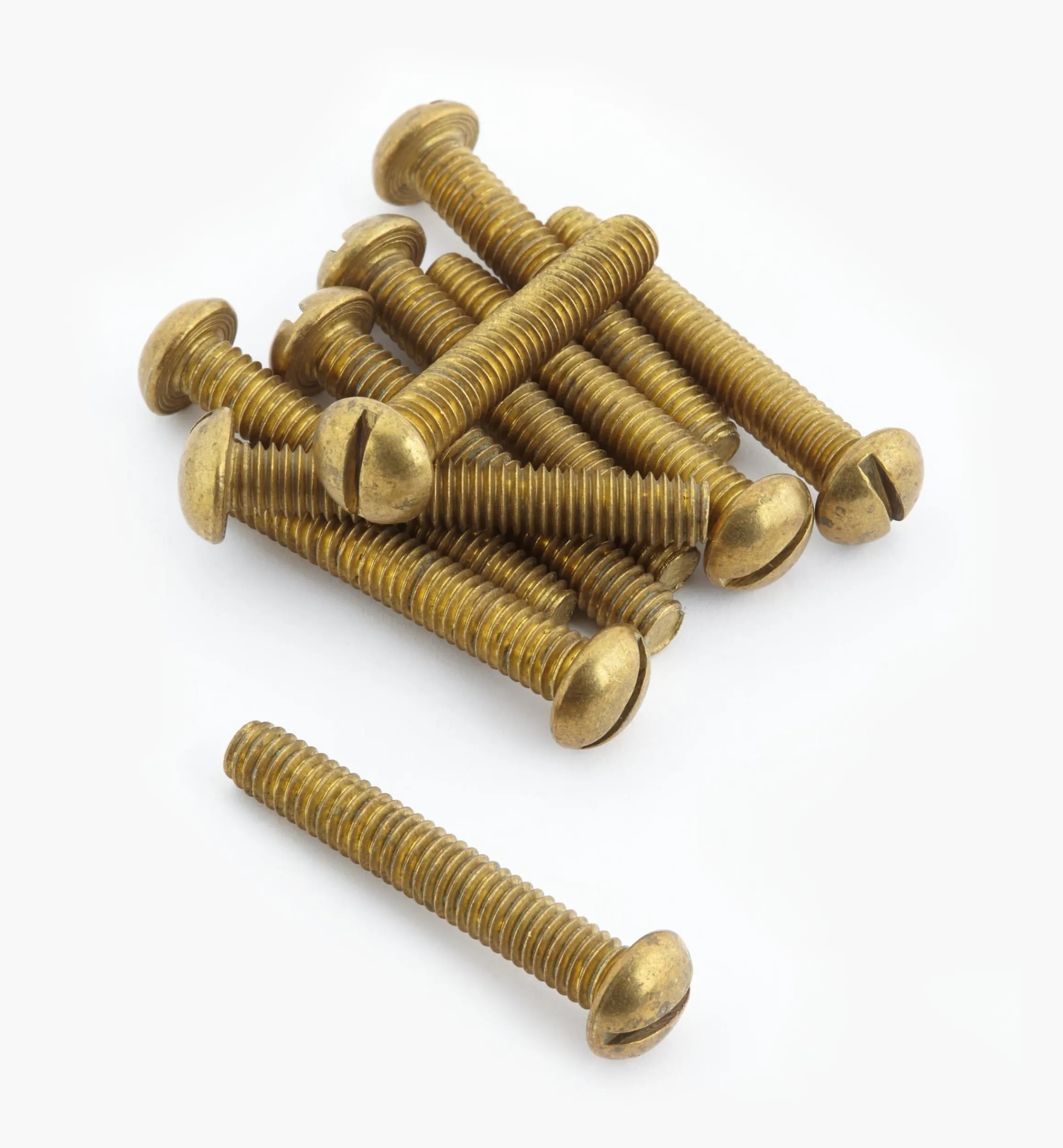 Lee Valley Screws>Round-Head Slot Brass Machine Screws
