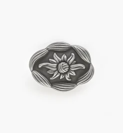 Lee Valley Knobs>Satin Pewter Antique Oval Knob