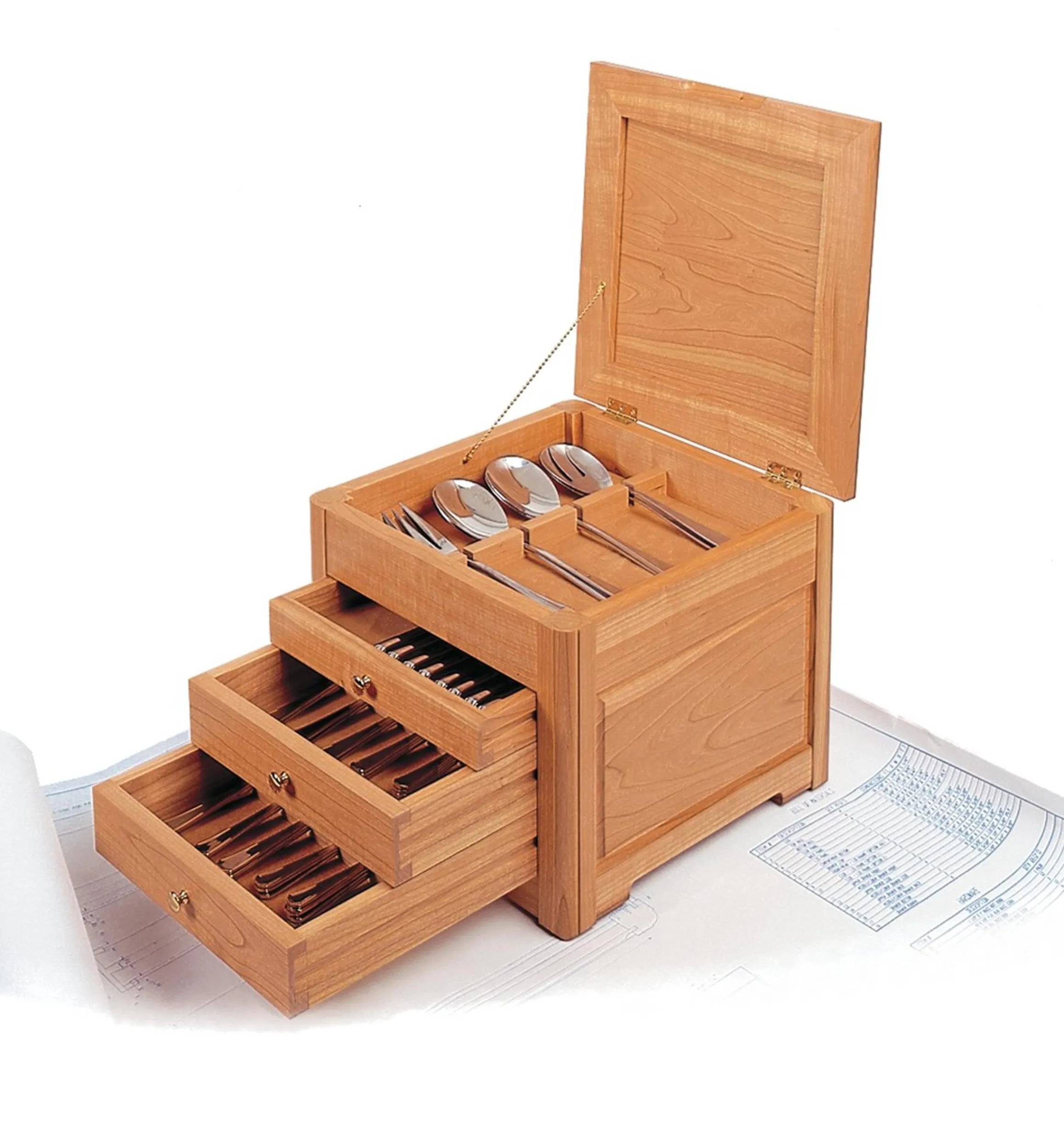Lee Valley Plans>Silverware Chest Plan