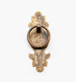 Lee Valley Pulls>Solid Brass Plate Ring Pull With Escutcheon