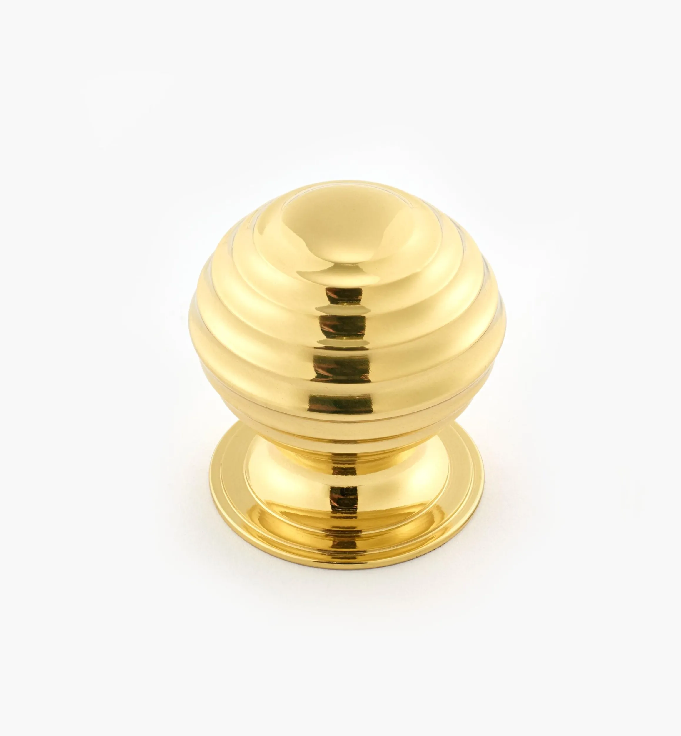 Lee Valley Knobs>Turned Brass Ridged Knobs